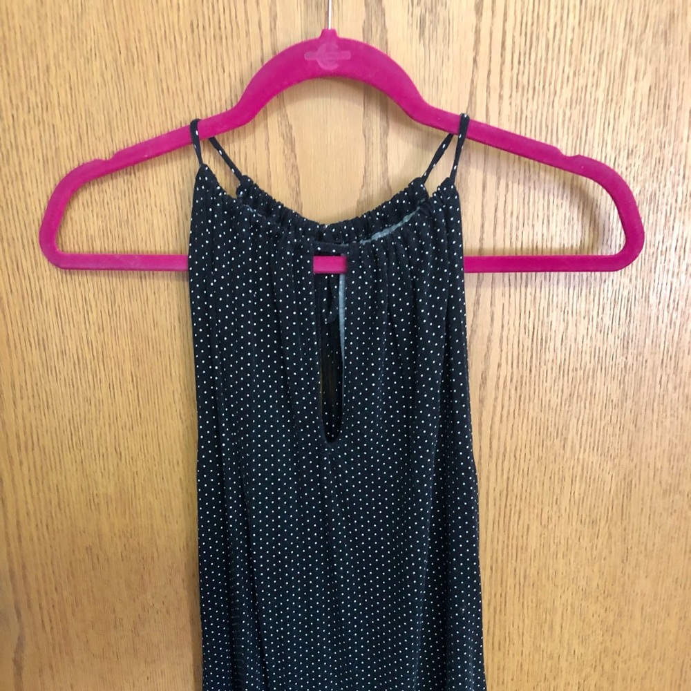 XL AE Keyhole black/white polka dot bodysuit